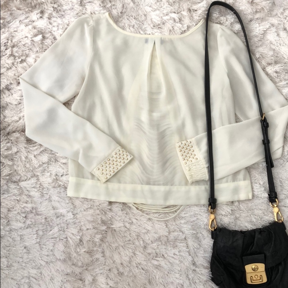 Zara open back detail blouse